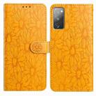 For Samsung Galaxy S20 FE 5G Daisy Embossed Leather Phone Case(Yellow) - 1