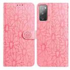 For Samsung Galaxy S20 FE 5G Daisy Embossed Leather Phone Case(Pink) - 1