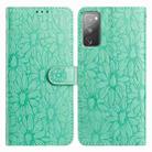 For Samsung Galaxy S20 FE 5G Daisy Embossed Leather Phone Case(Green) - 1