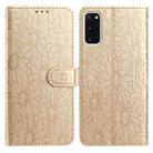 For Samsung Galaxy S20 5G Daisy Embossed Leather Phone Case(Gold) - 1