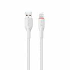 WK WDC-91i 12W USB to 8 Pin Silicone Data Cable, Length: 1.2m(White) - 1