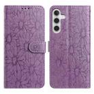 For Samsung Galaxy A56 5G Daisy Embossed Leather Phone Case(Light Purple) - 1