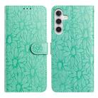 For Samsung Galaxy A54 5G Daisy Embossed Leather Phone Case(Green) - 1
