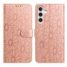 For Samsung Galaxy A54 5G Daisy Embossed Leather Phone Case(Rose Gold) - 1