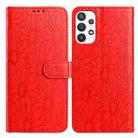 For Samsung Galaxy A53 5G Daisy Embossed Leather Phone Case(Red) - 1