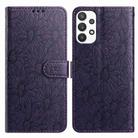 For Samsung Galaxy A53 5G Daisy Embossed Leather Phone Case(Dark Purple) - 1
