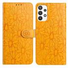 For Samsung Galaxy A33 5G Daisy Embossed Leather Phone Case(Yellow) - 1