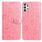 For Samsung Galaxy A32 4G Daisy Embossed Leather Phone Case(Pink) - 1