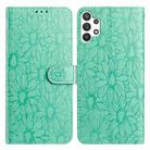 For Samsung Galaxy A32 4G Daisy Embossed Leather Phone Case(Green) - 1