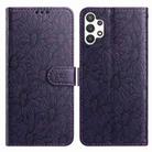 For Samsung Galaxy A32 4G Daisy Embossed Leather Phone Case(Dark Purple) - 1