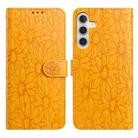 For Samsung Galaxy A24 4G Daisy Embossed Leather Phone Case(Yellow) - 1