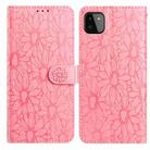 For Samsung Galaxy A22 5G Daisy Embossed Leather Phone Case(Pink) - 1
