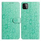 For Samsung Galaxy A22 5G Daisy Embossed Leather Phone Case(Green) - 1