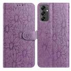 For Samsung Galaxy A14 5G Daisy Embossed Leather Phone Case(Light Purple) - 1
