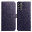 For Samsung Galaxy A14 5G Daisy Embossed Leather Phone Case(Dark Purple) - 1