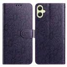 For Samsung Galaxy A05 Daisy Embossed Leather Phone Case(Dark Purple) - 1