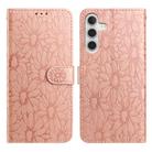 For Samsung Galaxy A04s / A13 5G Daisy Embossed Leather Phone Case(Rose Gold) - 1