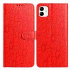 For Samsung Galaxy A04e Daisy Embossed Leather Phone Case(Red) - 1