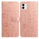 For Samsung Galaxy A04e Daisy Embossed Leather Phone Case(Rose Gold) - 1