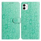 For Samsung Galaxy A04 Daisy Embossed Leather Phone Case(Green) - 1