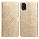 For Samsung Galaxy A03 Core Daisy Embossed Leather Phone Case(Gold) - 1