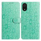For Samsung Galaxy A03 Core Daisy Embossed Leather Phone Case(Green) - 1