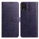 For Samsung Galaxy A03 Core Daisy Embossed Leather Phone Case(Dark Purple) - 1