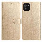 For Samsung Galaxy A03 Daisy Embossed Leather Phone Case(Gold) - 1