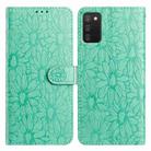 For Samsung Galaxy A02s EU Edition Daisy Embossed Leather Phone Case(Green) - 1