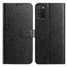 For Samsung Galaxy A02s EU Edition Daisy Embossed Leather Phone Case(Black) - 1