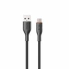 WK WDC-91m 12W USB to Micro USB Silicone Data Cable, Length: 1.2m(Black) - 1