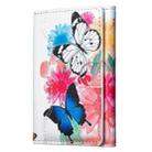 Color Painting Leather Horizontal Magnetic Wallet Card Bag Case(Two Butterflies) - 2
