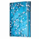 Color Painting Leather Horizontal Magnetic Wallet Card Bag Case(Plum Bossom) - 2