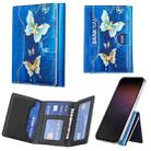 Color Painting Leather Horizontal Magnetic Wallet Card Bag Case(Gold Butterflies) - 1
