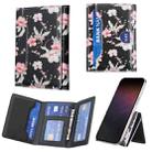 Color Painting Leather Horizontal Magnetic Wallet Card Bag Case(Red Flowers) - 1
