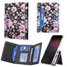 Color Painting Leather Horizontal Magnetic Wallet Card Bag Case(Rose) - 1