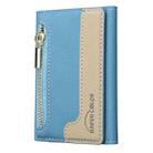 Zipper Leather Horizontal Magnetic Wallet Card Bag Case(Light Blue) - 2