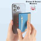 Zipper Leather Horizontal Magnetic Wallet Card Bag Case(Light Blue) - 3