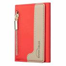 Zipper Leather Horizontal Magnetic Wallet Card Bag Case(Red) - 2