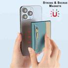 Zipper Leather Horizontal Magnetic Wallet Card Bag Case(Green) - 3
