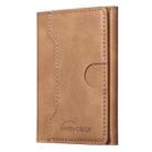 Oily Leather Horizontal Magnetic Wallet Card Bag Case(Light Brown) - 2