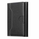 Oily Leather Horizontal Magnetic Wallet Card Bag Case(Black) - 2