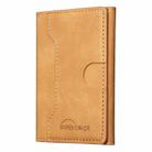 Oily Leather Horizontal Magnetic Wallet Card Bag Case(Yellow) - 2