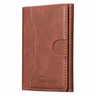 Oily Leather Horizontal Magnetic Wallet Card Bag Case(Dark Brown) - 2
