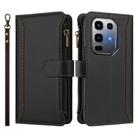 For Infinix Note 50 Pro+ 5G Magnetic Closure 9 Card Slots Zipper Leather Case with Hand Strap(Black) - 2
