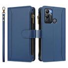 For Infinix Hot 12i / 20i Magnetic Closure 9 Card Slots Zipper Leather Case with Hand Strap(Dark Blue) - 2