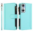 For Infinix Hot 20 4G Magnetic Closure 9 Card Slots Zipper Leather Case with Hand Strap(Mint Green) - 2