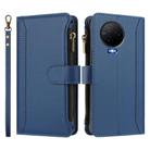 For Infinix Note 12 2023 4G Magnetic Closure 9 Card Slots Zipper Leather Case with Hand Strap(Dark Blue) - 2