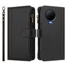 For Infinix Note 12 2023 4G Magnetic Closure 9 Card Slots Zipper Leather Case with Hand Strap(Black) - 2