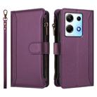 For Infinix Note 30 4G / 5G Magnetic Closure 9 Card Slots Zipper Leather Case with Hand Strap(Purple) - 2